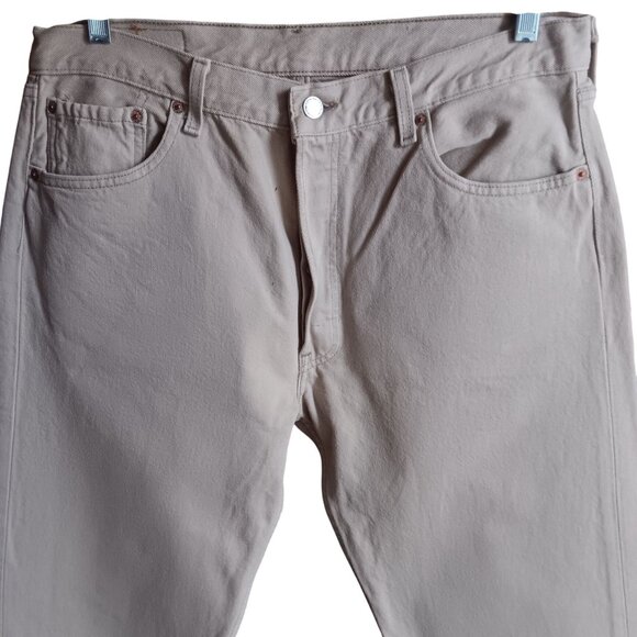 Vintage Men's Levi's 501 Jeans 34x31 Fit 1990's Sand Denim Made USA Buttonfly - Picture 6 of 10